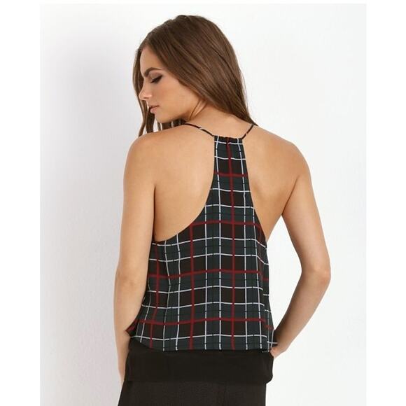 Lovers + Friends Poppy Cami Plaid Top Green Black Red Size S Small - Picture 2 of 11